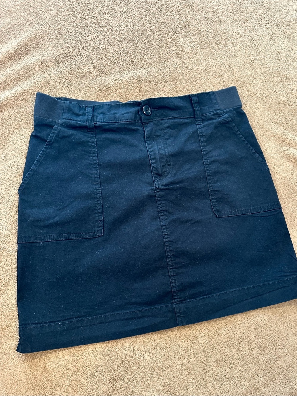 Lee Black A-Line Button-Front Mini Skirt